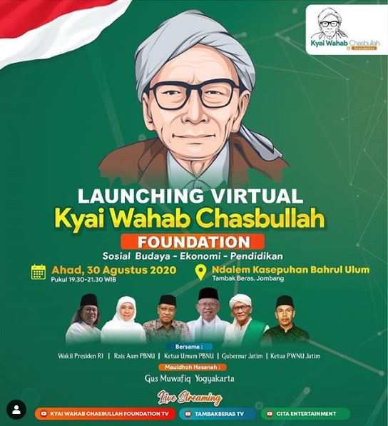 LAUNCHING VIRTUAL Kyai Wahab Chasbullah Foundation : Sosial Budaya - Ekonomi - Pendidikan