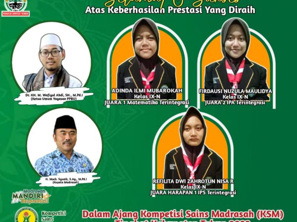 3 Siswi MTsN 3 Jombang Juarai KSM Tingkat Kabupaten