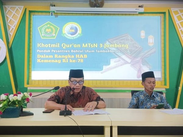 MTsN 3 Jombang Peringati Hari Amal Bhakti Kemenag ke-78 dengan Menggelar Khotmil Qur'an dan Doa Bersama