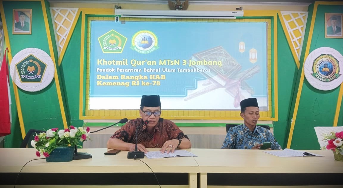 MTsN 3 Jombang Peringati Hari Amal Bhakti Kemenag ke-78 dengan Menggelar Khotmil Qur'an dan Doa Bersama