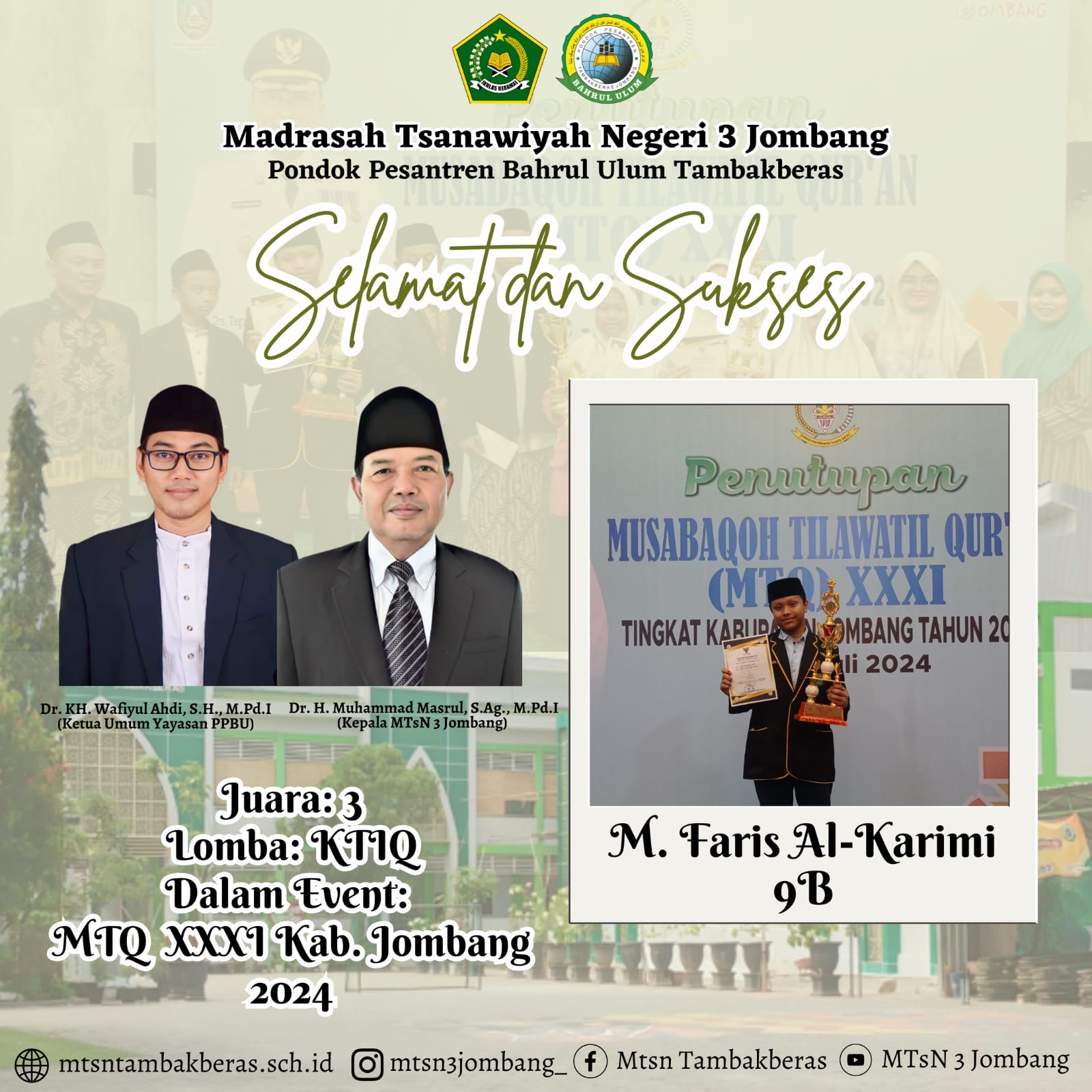 MtsN 3 jombang panen prestasi di MTQ kabupaten jombang