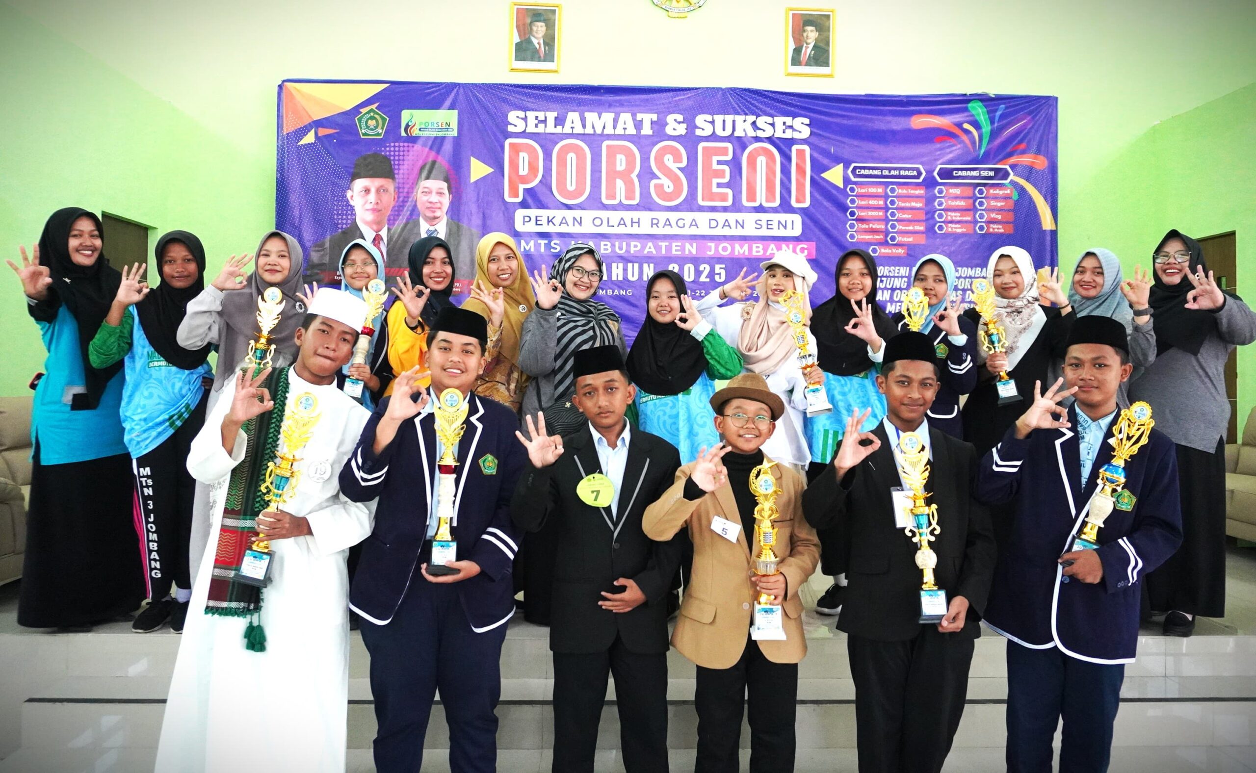 MTsN 3 Jombang Juara Umum PORSENI 2025 dengan 15 Medali Emas