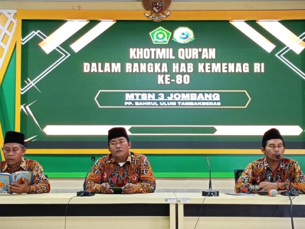 MTsN 3 Jombang Gelar Khotmil Qur’an dalam Rangka Peringatan HAB Kemenag RI ke-80