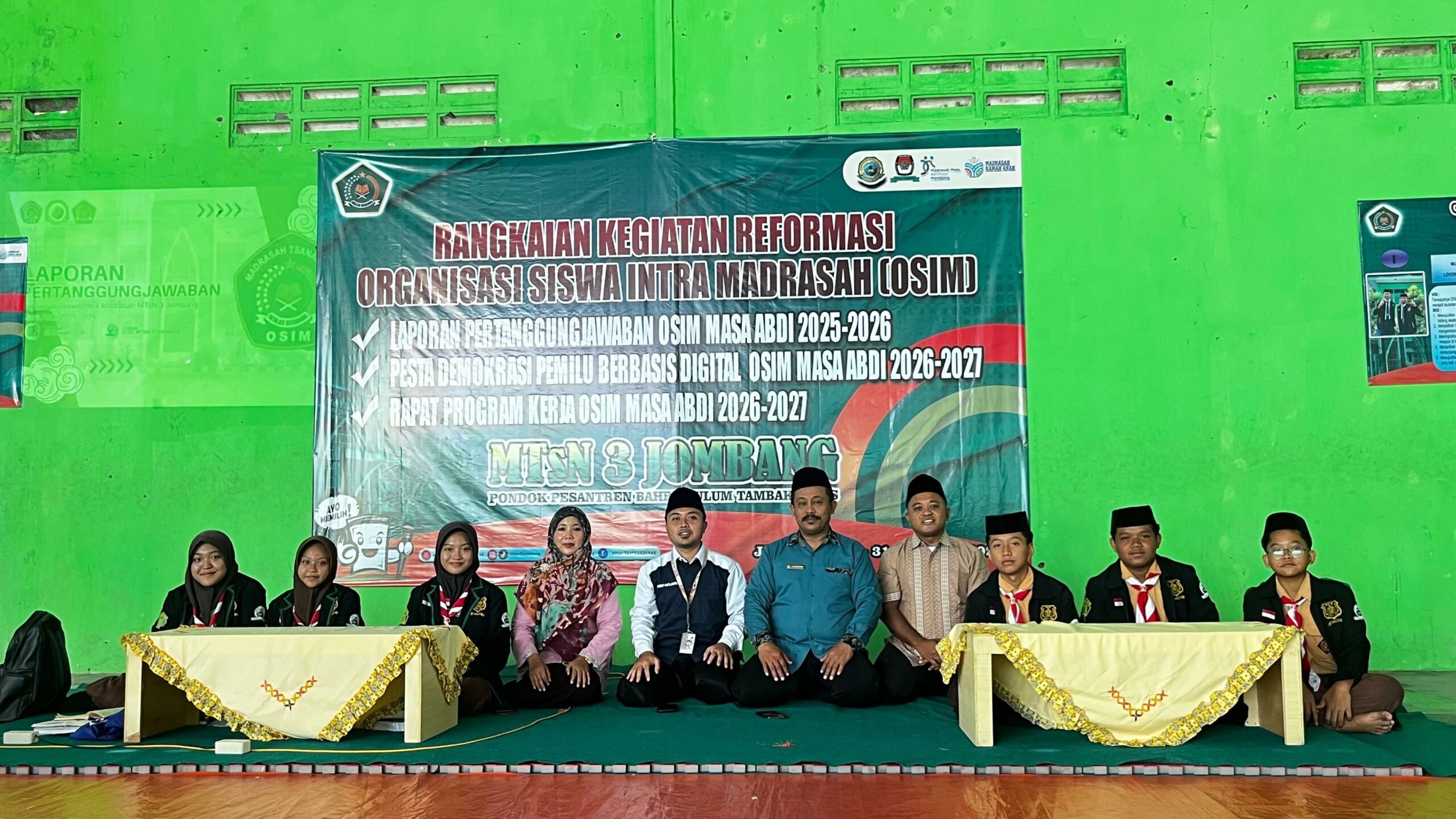 MTsN 3 Jombang Gelar LPJ Organisasi Siswa dan Pemilihan Ketua PK IPNU–IPPNU Secara Demokratis Periode 2026-2027