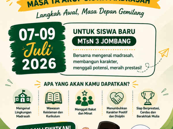 MTsN 3 Jombang Siap Gelar MATSAMA Tahun Ajaran 2026/2027