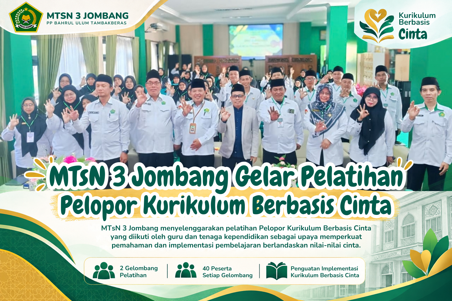 MTsN 3 Jombang Gelar Pelatihan Pelopor Kurikulum Berbasis Cinta MTsN 3 Jombang Gelar Pelatihan Pelopor Kurikulum Berbasis Cinta