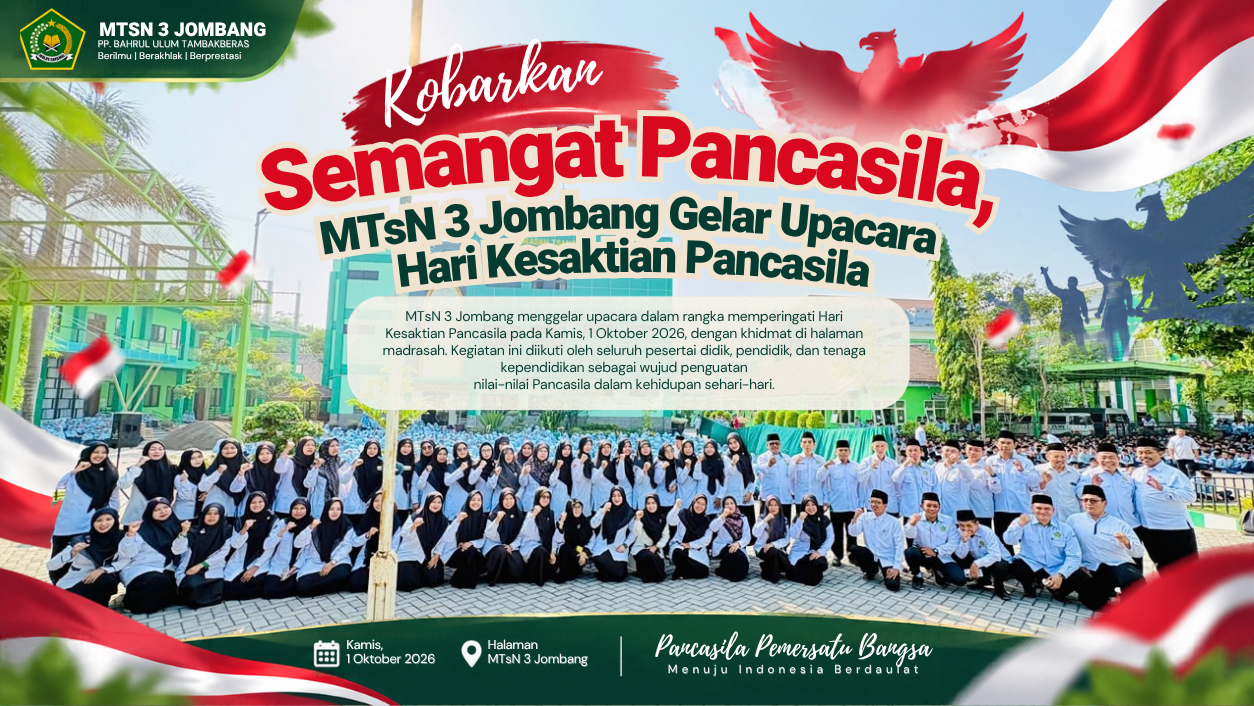 Kobarkan Semangat Pancasila, MTsN 3 Jombang Gelar Upacara Hari Kesaktian Pancasila Kobarkan Semangat Pancasila, MTsN 3 Jombang Gelar Upacara Hari Kesaktian Pancasila