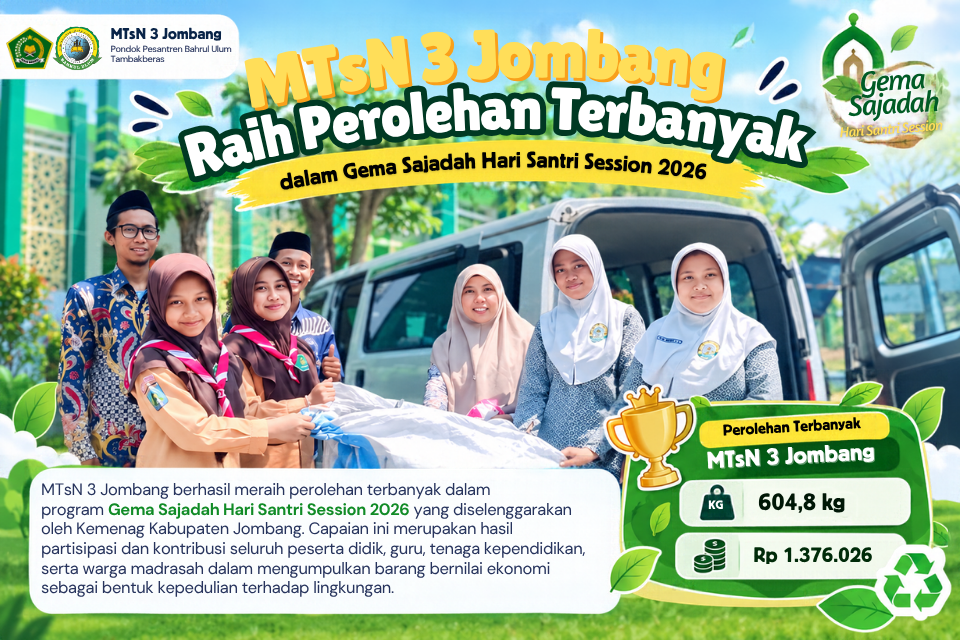 MTsN 3 Jombang Raih Perolehan Terbanyak dalam Gema Sajadah Hari Santri Session 2026