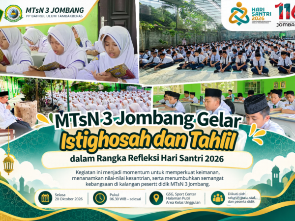 MTsN 3 Jombang Gelar Istighosah dan Tahlil dalam Rangka Refleksi Hari Santri 2026